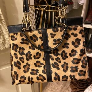 Hair on Hide cheetah leather bag